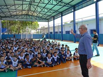 Escola atende a 652 alunos do 1º ao 9º ano, além de jovens e adultos  - Crédito: Eduardo Lopes