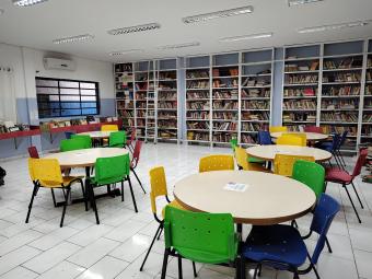 Biblioteca da unidade foi reformada e sedia parte das atividades - Crédito: Divulgação
